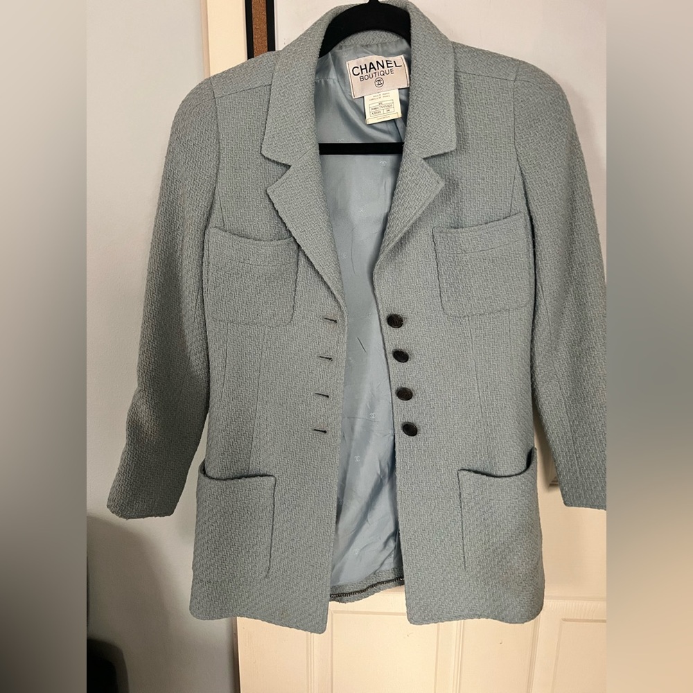 Chanel baby blue blazer vintage